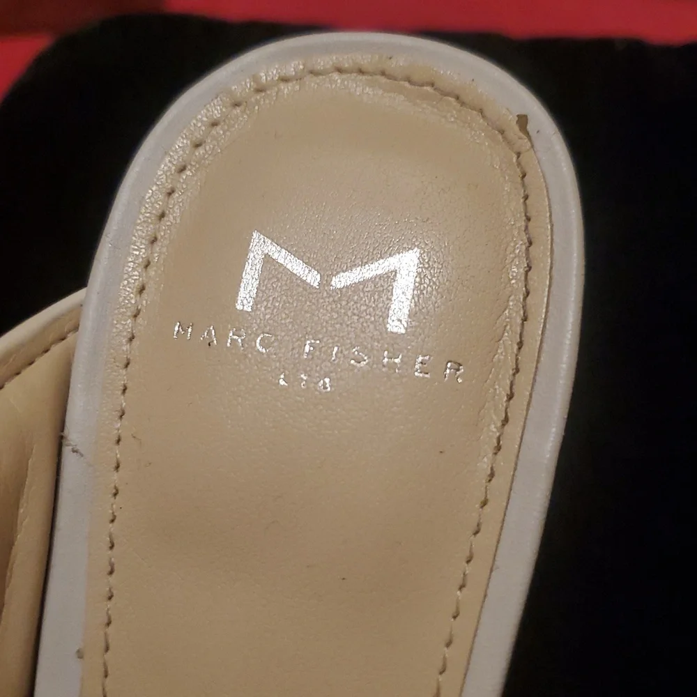 Marc Fisher Cream Women's Mules - Picture 2 of 10